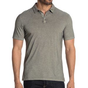 John Varvatos Polo Shirt Garment Washed Gunmetal